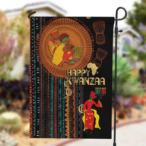 Happy Kwanzaa African Garden Flag - Tribal Pattern