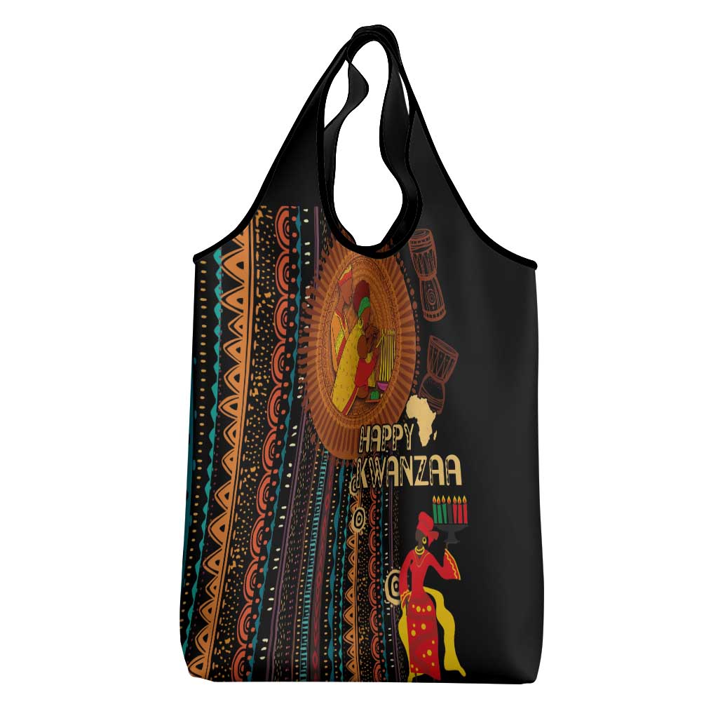 Happy Kwanzaa African Grocery Bag - Tribal Pattern