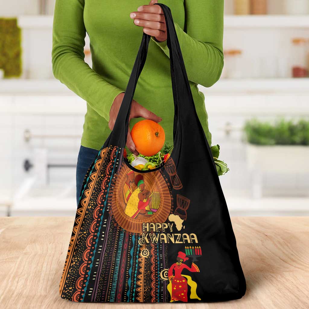 Happy Kwanzaa African Grocery Bag - Tribal Pattern
