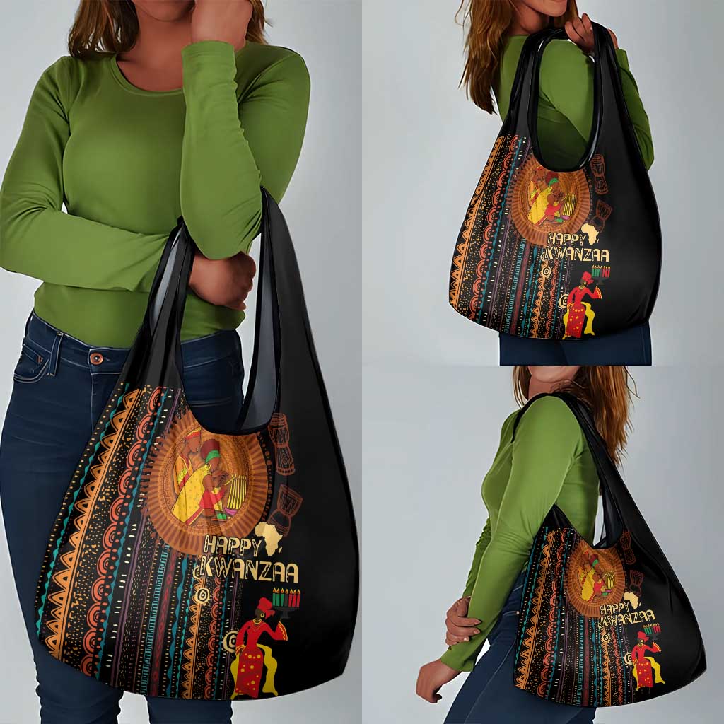Happy Kwanzaa African Grocery Bag - Tribal Pattern