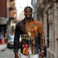 Happy Kwanzaa African Long Sleeve Button Shirt - Tribal Pattern