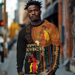 Happy Kwanzaa African Long Sleeve Shirt - Tribal Pattern LT03