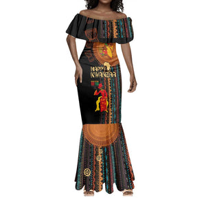 Happy Kwanzaa African Mermaid Dress - Tribal Pattern