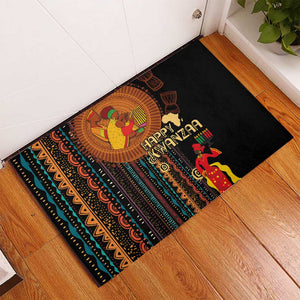 Happy Kwanzaa African Rubber Doormat - Tribal Pattern