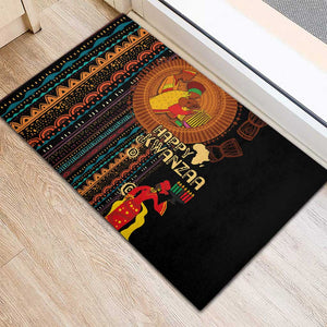 Happy Kwanzaa African Rubber Doormat - Tribal Pattern