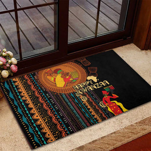 Happy Kwanzaa African Rubber Doormat - Tribal Pattern