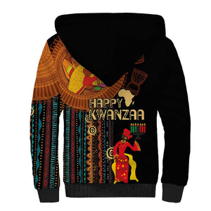 Happy Kwanzaa African Sherpa Hoodie - Tribal Pattern