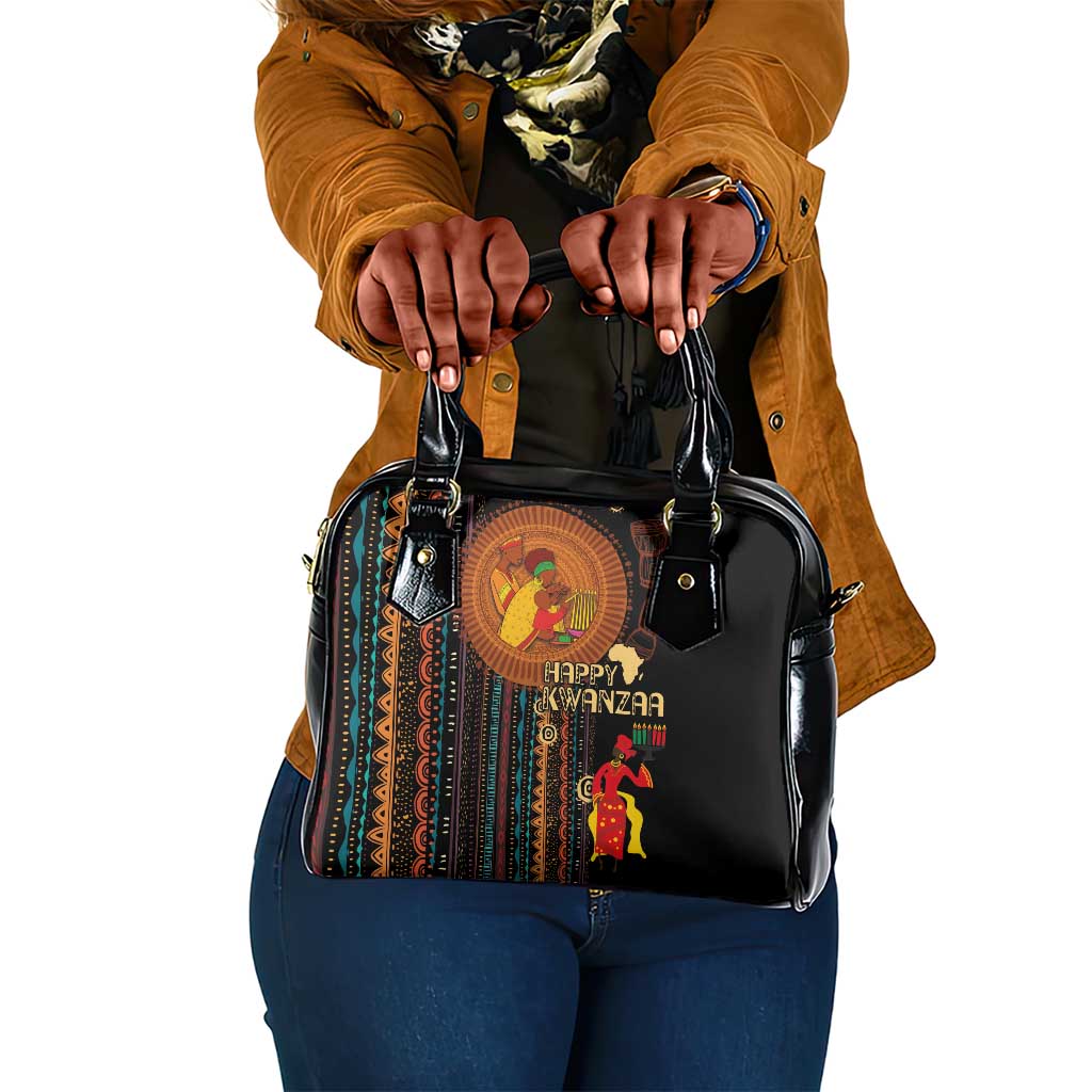 Happy Kwanzaa African Shoulder Handbag - Tribal Pattern