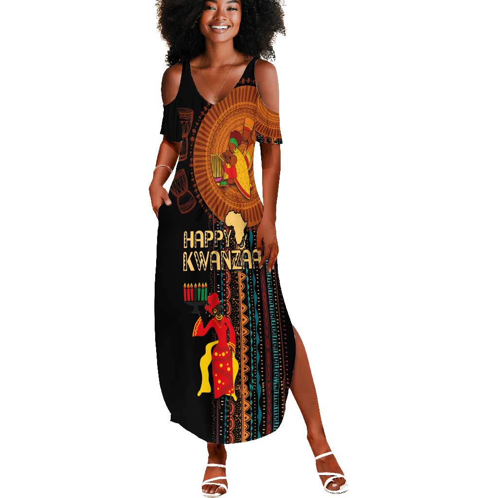 Happy Kwanzaa African Summer Maxi Dress - Tribal Pattern