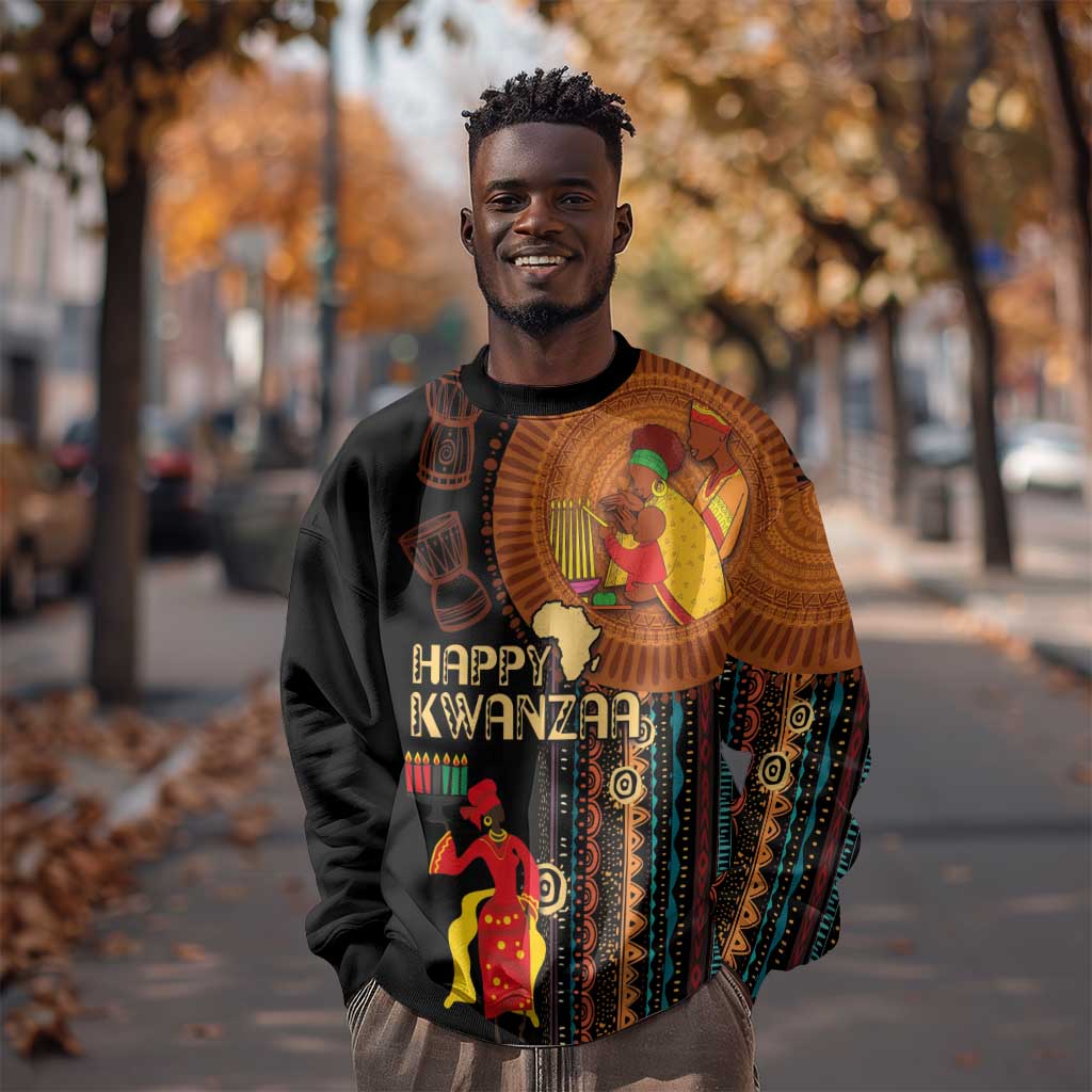 Happy Kwanzaa African Sweatshirt - Tribal Pattern