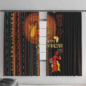 Happy Kwanzaa African Window Curtain - Tribal Pattern