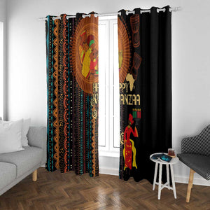 Happy Kwanzaa African Window Curtain - Tribal Pattern