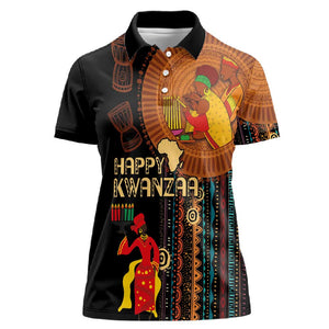 Happy Kwanzaa African Women Polo Shirt - Tribal Pattern