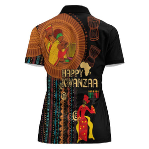 Happy Kwanzaa African Women Polo Shirt - Tribal Pattern