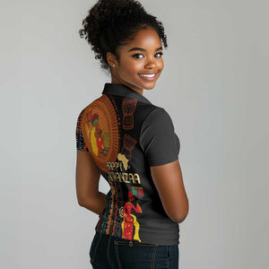 Happy Kwanzaa African Women Polo Shirt - Tribal Pattern