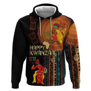 Happy Kwanzaa African Zip Hoodie - Tribal Pattern