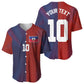 Custom Haiti National Football Baseball Jersey Red Blue The Half Sporty Design - African Pride