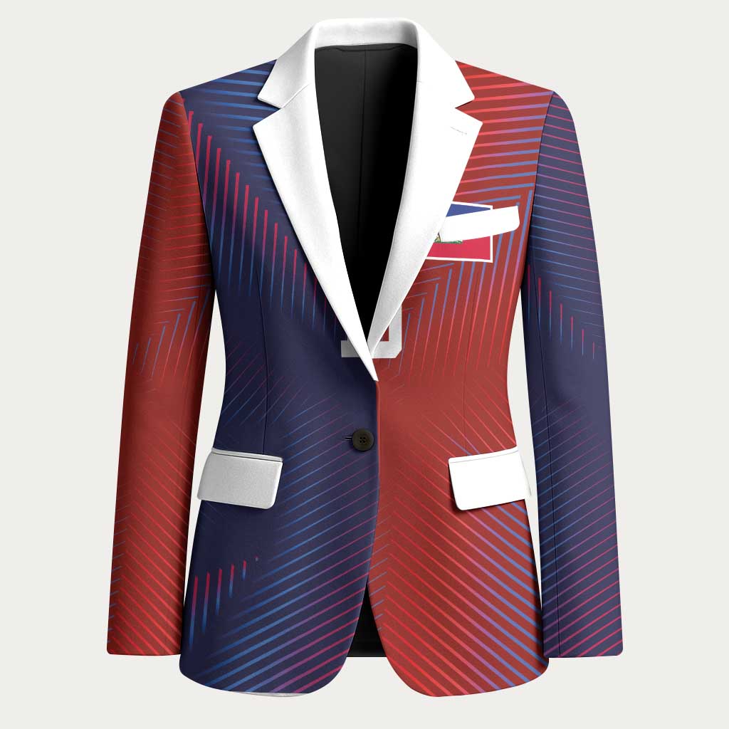 Custom Haiti National Football Blazer Red Blue The Half Sporty Design - African Pride