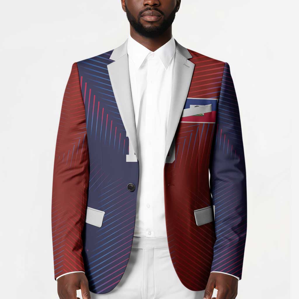 Custom Haiti National Football Blazer Red Blue The Half Sporty Design - African Pride