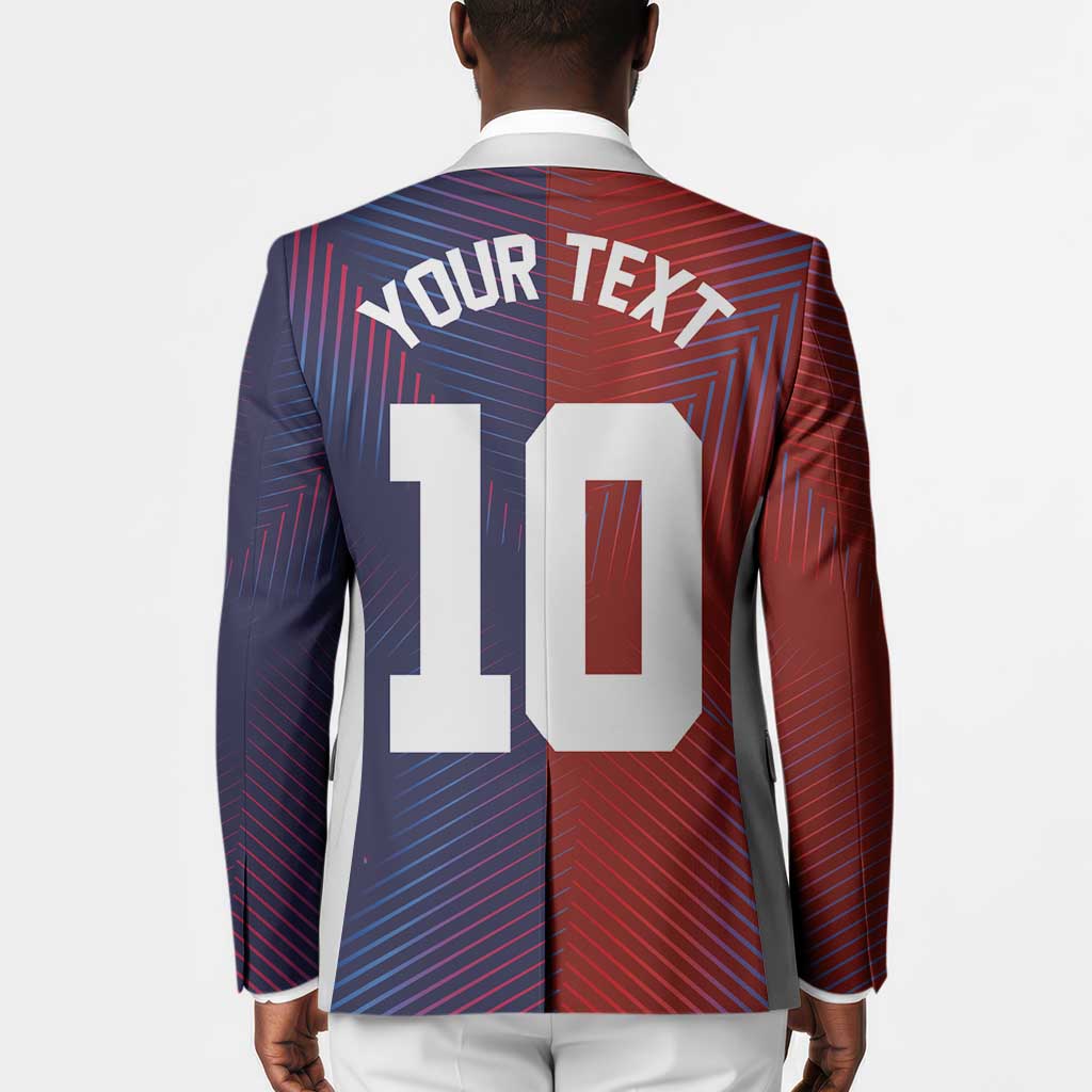 Custom Haiti National Football Blazer Red Blue The Half Sporty Design - African Pride