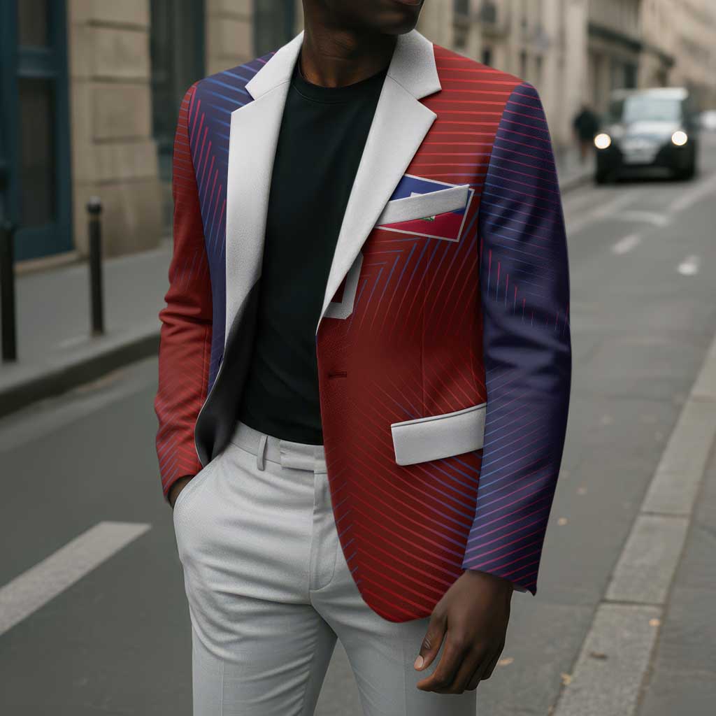 Custom Haiti National Football Blazer Red Blue The Half Sporty Design - African Pride