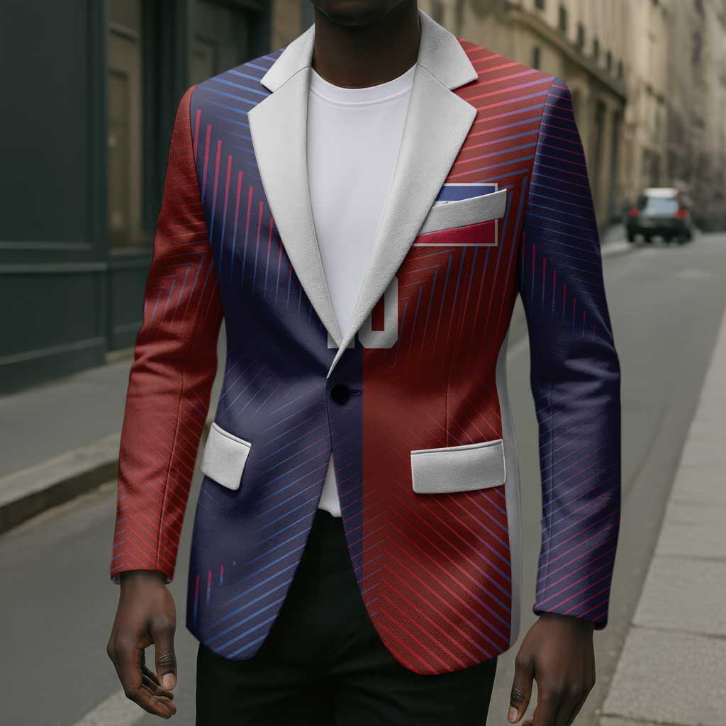 Custom Haiti National Football Blazer Red Blue The Half Sporty Design - African Pride