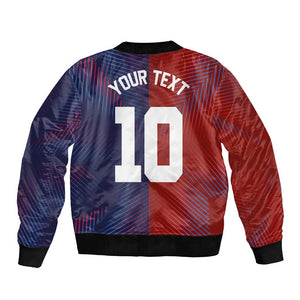 Custom Haiti National Football Bomber Jacket Red Blue The Half Sporty Design - African Pride