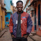Custom Haiti National Football Bomber Jacket Red Blue The Half Sporty Design - African Pride