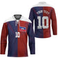 Custom Haiti National Football Hockey Jersey Red Blue The Half Sporty Design - African Pride