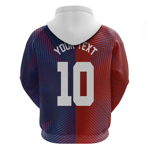 Custom Haiti National Football Hoodie Red Blue The Half Sporty Design - African Pride