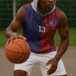 Custom Haiti National Football Sleeveless Hoodie Red Blue The Half Sporty Design - African Pride