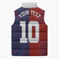 Custom Haiti National Football Sleeveless Puffer Jacket Red Blue The Half Sporty Design - African Pride