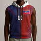 Custom Haiti National Football Sleeveless Zip Hoodie Red Blue The Half Sporty Design - African Pride
