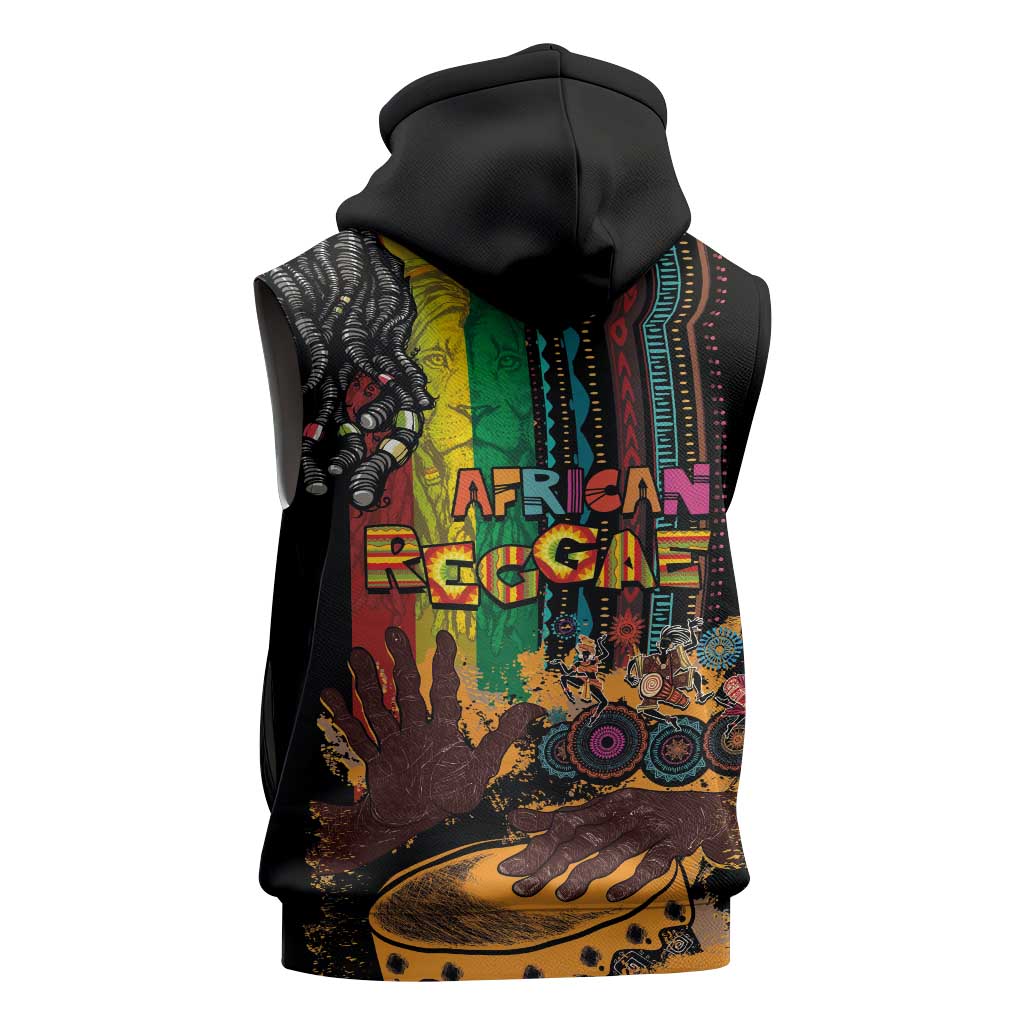 Afro-Caribbean Sleeveless Hoodie African and Reggae Art Music - African Pride