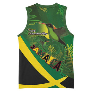 Afro Jamaica Independence Day Basketball Jersey Swallow-tail Hummingbird with Tropical Plants LT03