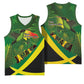 Afro Jamaica Independence Day Basketball Jersey Swallow-tail Hummingbird with Tropical Plants LT03