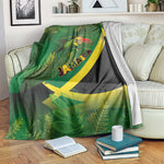 Afro Jamaica Independence Day Blanket Swallow-tail Hummingbird with Tropical Plants - African Pride