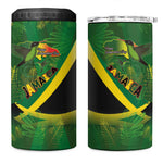 Afro Jamaica Independence Day 4 in 1 Can Cooler Tumbler Swallow-tail Hummingbird with Tropical Plants - African Pride