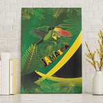 Afro Jamaica Independence Day Canvas Wall Art Swallow-tail Hummingbird with Tropical Plants - African Pride