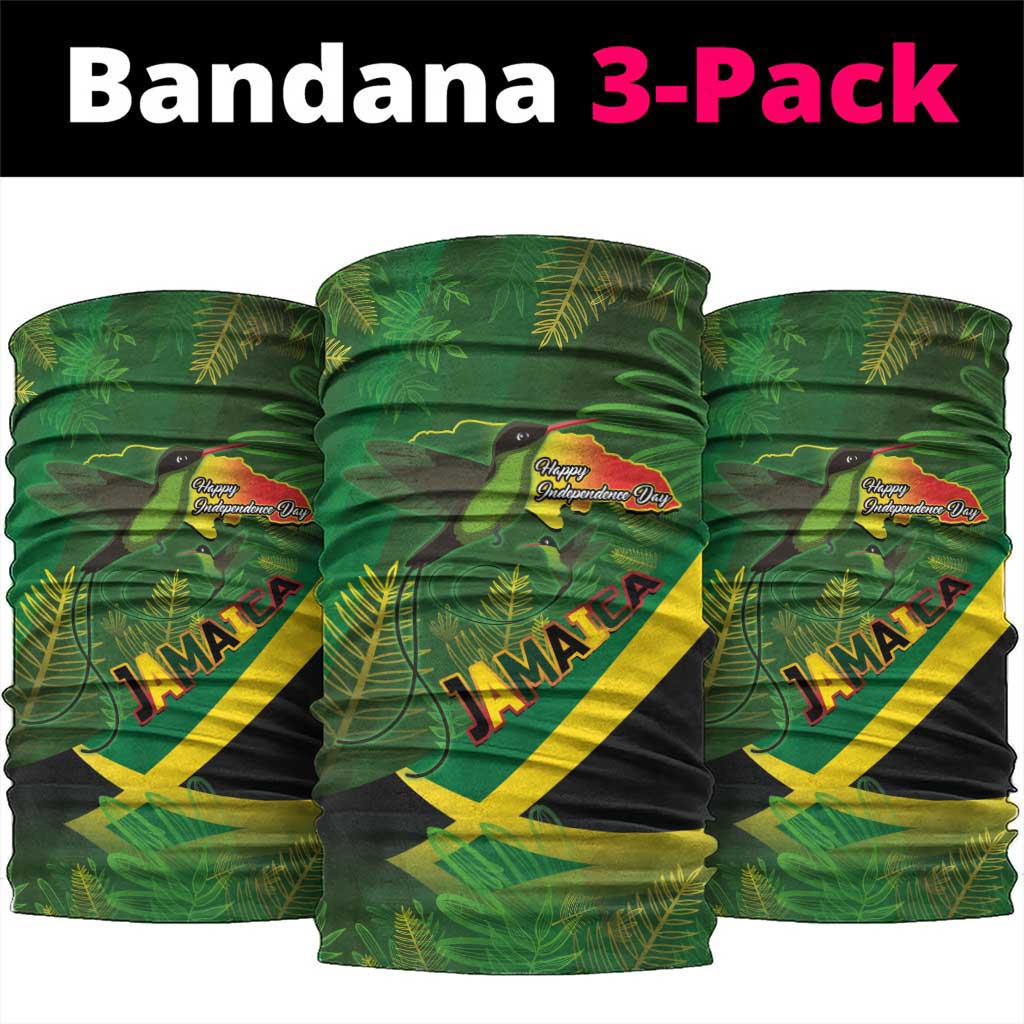 Afro Jamaica Independence Day Neck Gaiter Swallow-tail Hummingbird Tropical Plants LT03
