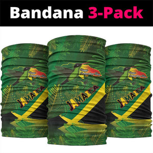Afro Jamaica Independence Day Neck Gaiter Swallow-tail Hummingbird Tropical Plants LT03