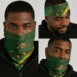 Afro Jamaica Independence Day Neck Gaiter Swallow-tail Hummingbird Tropical Plants LT03