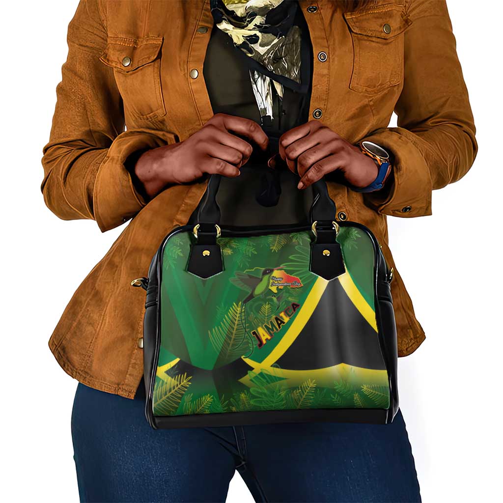 Afro Jamaica Independence Day Shoulder Handbag Swallow-tail Hummingbird with Tropical Plants - African Pride