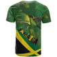 Afro Jamaica Independence Day T shirt Swallow-tail Hummingbird with Tropical Plants - African Pride