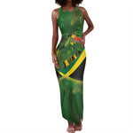Afro Jamaica Independence Day Tank Maxi Dress Swallow-tail Hummingbird with Tropical Plants - African Pride