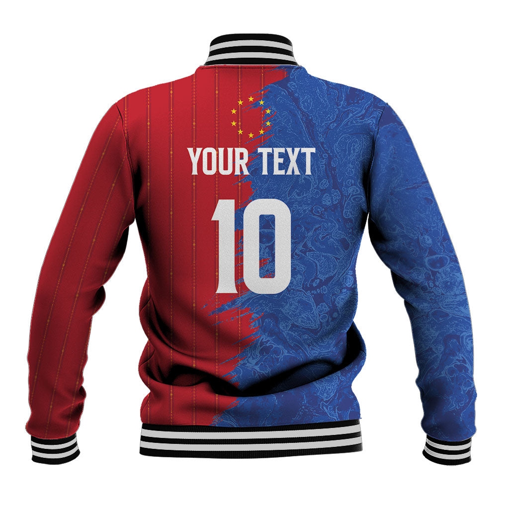 Custom Cape Verde Football 2026 Debut Baseball Jacket Blue Sharks Stand Strong