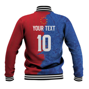 Custom Cape Verde Football 2026 Debut Baseball Jacket Blue Sharks Stand Strong