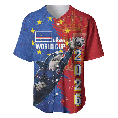 Custom Cape Verde Football 2026 Debut Baseball Jersey Blue Sharks Stand Strong