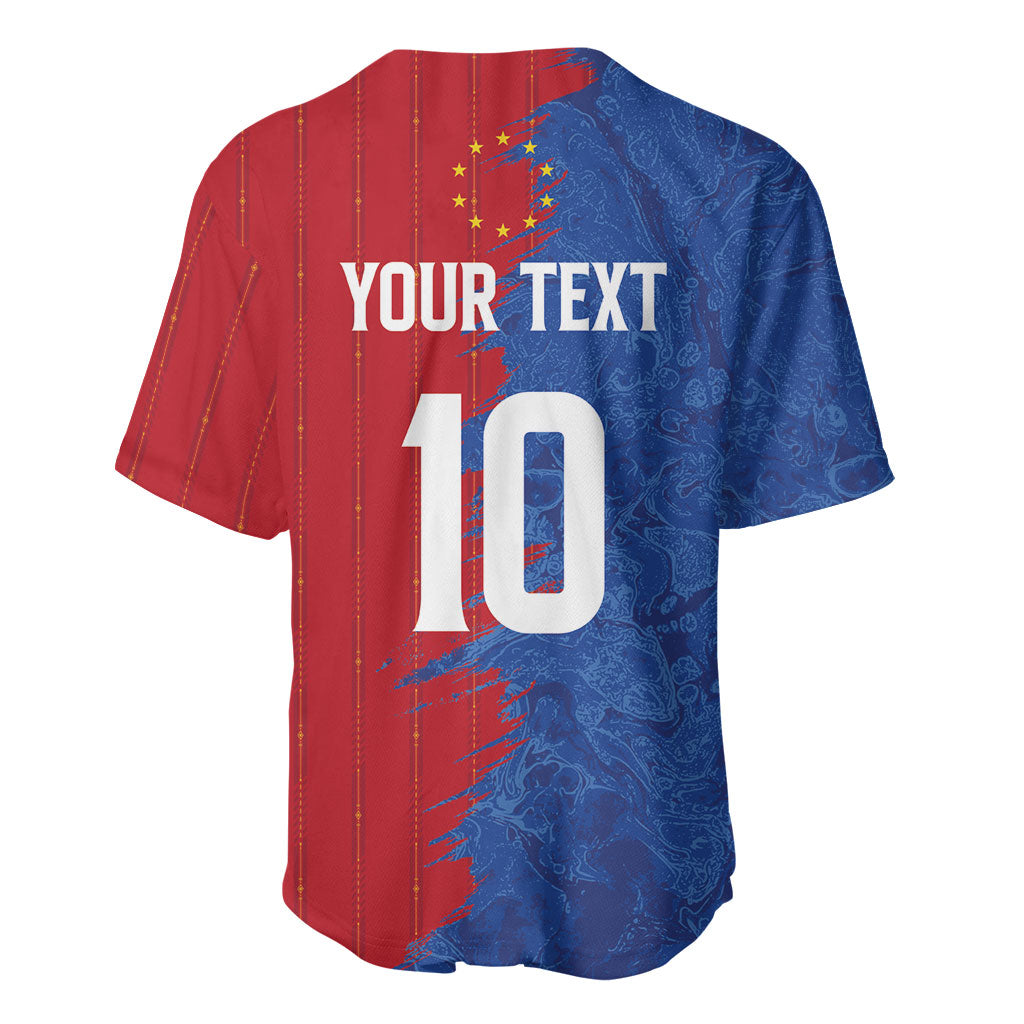 Custom Cape Verde Football 2026 Debut Baseball Jersey Blue Sharks Stand Strong