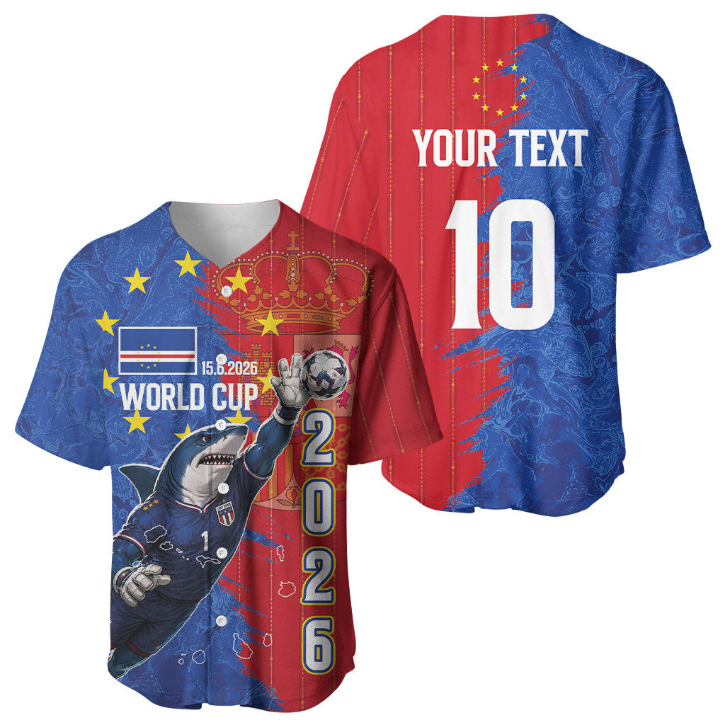 Custom Cape Verde Football 2026 Debut Baseball Jersey Blue Sharks Stand Strong